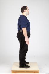 Whole Body Man White Casual Overweight Studio photo references